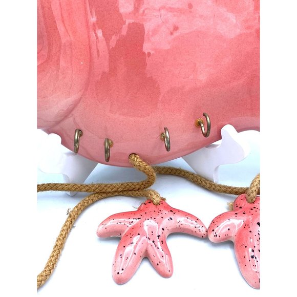 Pink Flamingo Key Holder Ceramic With Rope Dangle Feet Vintagecore/ - Picture 3 of 11